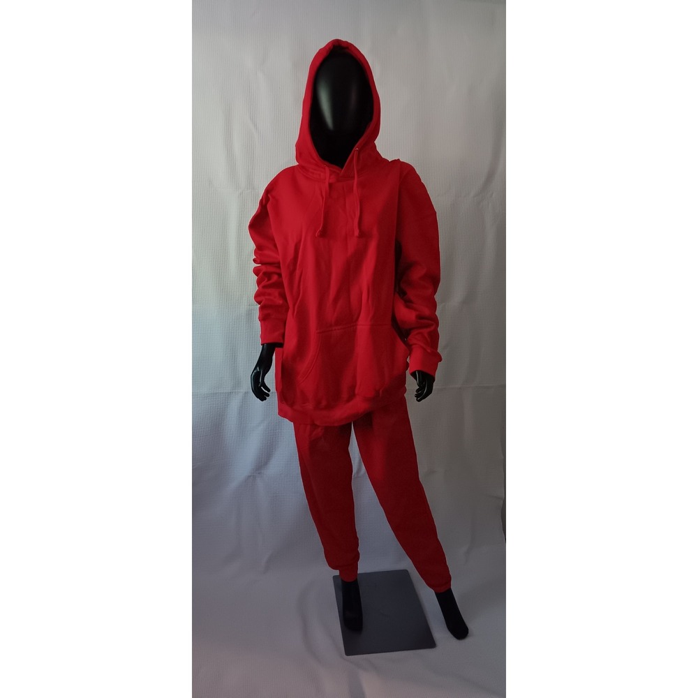 SMART Blanks 2 Piece Sweatshirt set Red Hoodie Jogger Kangaroo Pockets 2XL